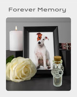 Joybloks Pet Memorial Hair Keepsake Sympathy Gift for Loss of Dog or Cat, Pet Passing Away Funerary & Bereavement Remembrance Fur Glass Bottle with Heart Shape Ornaments