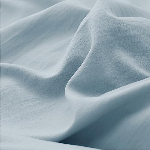 Bedsure Sky Blue Duvet Cover Twin/Twin XL Size - 2 Pieces Prewashed Cotton-Like Polyester Extra Soft Bedding Set, Includes 1 Twin Duvet Cover 68x90 In with Zipper Closure & 1 Pillow Sham, No Comforter Bedsure