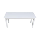 Shaker Style Solid Parawood Kitchen/Dining Bench, 39"W x 14"D x 18"H, Sturdy Seating for Entryway, Living Room, Family Room, or Breakfast Nook, Easy Assembly, Unfinished, Ready to Stain or Paint IC INTERNATIONAL CONCEPTS