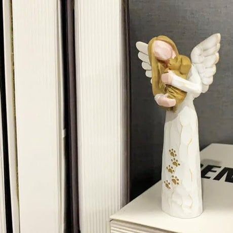 Waifugal Dog Memorial Gifts for Loss of Dog, Pet Memorial Gifts, Resin Angel Statues,Sculpting Angels，Pet Sympathy Gifts(White) Waifugal