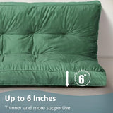 SANXUO Futon Mattres Full Size 6",Flannel Floor Foldable for Adults,Floor Futon Mattress,High Density Shredded Foam Filling Mattress for Bedroom,Living (Frame Not Included), 54 x 80, (Green) SANXUO