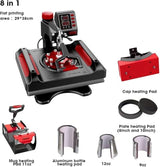 Pro 8 in 1 Heat Press Machine – Swing Away Digital Heat Transfer Combo | for T-Shirts, Mug, Cap, Plate Generic