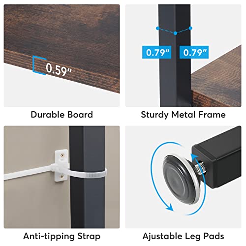 Tribesigns Vintage Industrial 6-Tier Bookshelf - 71 Inch Tall Open Etagere Bookcase in Brown Tribesigns