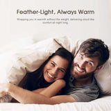 Cobnom® Feather and Down Fibres Comforter Oversized King - 100% Organic Cotton, Quill-Free & Ethical, Luxury All Season Duvet Insert (White, 120x98 Inches) Cobnom