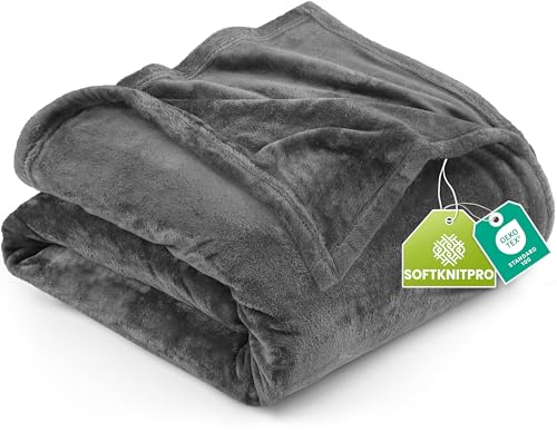 Utopia Bedding Fleece Blanket King Size Grey (90x102 Inches) Ultra Soft Warm Lightweight Microfiber Breathable Anti-Static Cozy Winter Bed Blanket, All-Season Home Decor Gift for Men & Women Utopia Bedding
