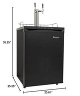 EdgeStar KC3000TWIN Full Size Dual Tap Kegerator with Digital Display - Black EdgeStar