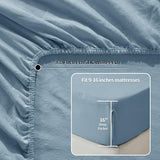 LBRO2M 100% Linen Sheet Set Twin XL Size,Bed Sheets 3 Piece Sets,Solid Color Natural Flax Bed Sheets Soft Breathable Bedding,16" Deep Pocket,All Season (Twin XL, Dusty Blue) LBRO2M