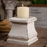 Shabby Farmhouse Wooden Pillar Candle Holders,Handmade Square White Candle Holder,Rustic Candle Holder for Pillar Candle, Small Candle Holders for Table Centerpiece Holiday Wedding Home Decoration SOFE