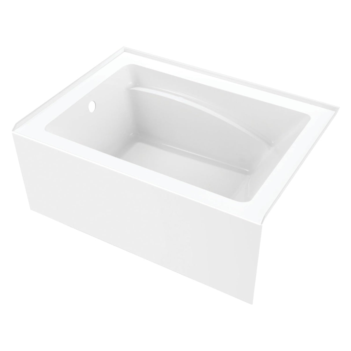 Aqua Eden VTAM4836L22T 48-Inch Acrylic 3-Wall Alcove Tub with Left Hand Drain, Glossy White Kingston Brass