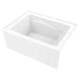 Aqua Eden VTAM4836L22T 48-Inch Acrylic 3-Wall Alcove Tub with Left Hand Drain, Glossy White Kingston Brass