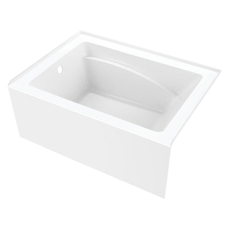 Aqua Eden VTAM4836L22T 48-Inch Acrylic 3-Wall Alcove Tub with Left Hand Drain, Glossy White Kingston Brass