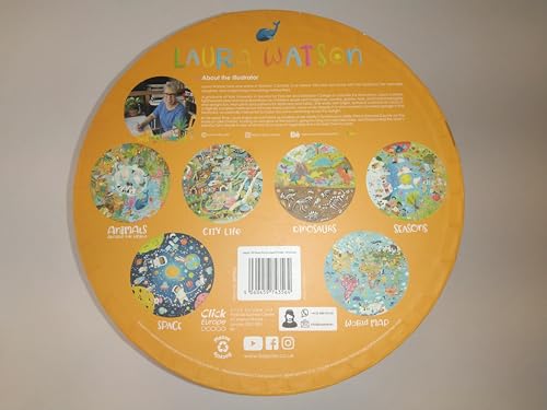boppi Dinosaurs Round Jigsaw Puzzle with 100% Recycled Card T-rex Stegosaurus and Triceratops Fossils 150 Pieces for Children 5 6 7 8 Years 58cm Diameter boppi