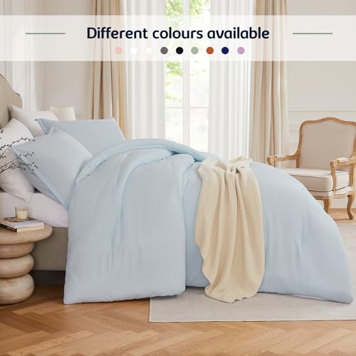 Quataly Full Comforter Sets SkyBlue,3PCS Soft Lightweight Breathable Bedding Comforter Sets for All Season, Full Size(82''×86'' Comforter & 2 Pillowcases) Quataly
