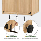 MCombo Large Outdoor Storage Shed with 2 Shelves, Oversize Garden Tool Shed with Lock, Outdoor Storage Cabinet with Floor for Patio and Yard (46.9" x 22.4" x 66") 1911 (Beige) mcombo