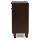 Wholesale Interiors Baxton Studio Winda Modern and Contemporary 2-Door Dark Brown Wooden Entryway Shoes Storage Cabinet - Baxton Studio