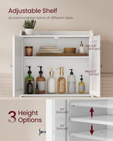 VASAGLE Over the Toilet Storage Cabinet, Bathroom Storage Cabinet with Doors, Adjustable Shelves, Space-Saving, Modern, 7.9 x 24.6 x 70 Inches, Cloud White UBTS008WH01S VASAGLE