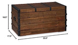 Signature Design by Ashley Kettleby Vintage Wood Storage Trunk or Coffee Table with Lift Top 19", Brown Signature Design by Ashley