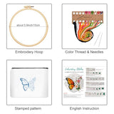 Louise Maelys Embroidery Kit Canvas Makeup Bag for Beginners,Cross Stitch Kits for Adults,DIY Needlepoint-Butterfly and Floral Pattern