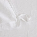 FACE TWO FACE Bedding Duvet Cover Set 3 Pieces 100% Washed Cotton Duvet Cover Linen Like Textured Breathable Durable Soft Comfy (Queen, White) FACE TWO FACE