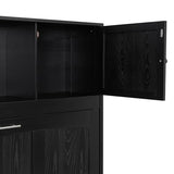 Harper & Bright Designs Full Size Murphy Bed with 3 Storage Cabinets, Rustic Wall Bed with X-Shaped Design, Space Saving Foldable Cabinet Bed for Home Office, Black Harper & Bright Designs