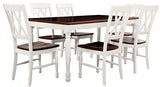 Crosley Furniture Shelby Dining Set with Table and Extension Leaf, 7-Piece (6 Chairs), Distressed White Crosley Furniture