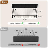 LoVinson Twin Size Bed Frame with 4 Storage Drawers, Charging Station and LED Light, Adjustable Upholstered Headboard, Noise-Free, No Box Spring Needed, Easy Assembly, White LoVinson