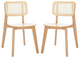 SAFAVIEH Home Collection Luz Coastal Natural Cane Rattan Set of 2 Dining Chair Safavieh