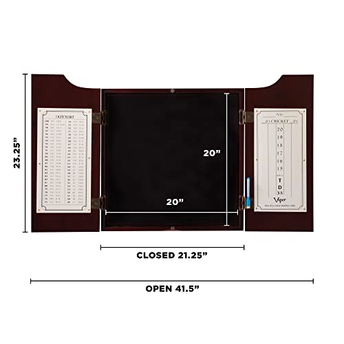 Viper Hudson Sisal/Bristle Steel Tip Dartboard Cabinet, Mahogany Finish Viper