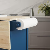 Homestyles Mobile Kitchen Island Cart with Wood Top and Dropleaf Breakfast Bar, Blue homestyles