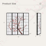 Giantex Room Divider, 4 Panel 6FT Room Dividers, Folding Privacy Screen, Oriental Shoji Screen for Room Separation, Portable Freestanding Japanese Wall Partition with Plum Blossom Design, White Giantex