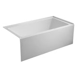 Aqua Eden VTAP6032L22C 60-Inch Anti-Skid Acrylic 3-Wall Alcove Tub with Left Hand Drain Hole, White Kingston Brass