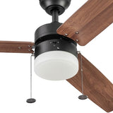 Prominence Home Reston, 48 Inch Modern Farmhouse LED Ceiling Fan with Light, Pull Chain, Dual Mounting Options, Dual Finish Blades, Reversible Motor - 51588-01 (Bronze) Prominence Home