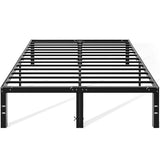 OLIXIS Metal Full Bed Frame - 14in High with Storage Space, No Box Spring Needed with Sturdy Steel Slat Support, 2200LBS Heavy Duty for Easy Assembly, Black for Bedroom OLIXIS