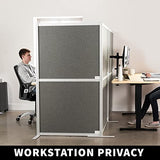 VIVO L-Shape Modular Corner Wall System, 3 Panels, Modern Professional Office Cubicle Dividers, Freestanding Privacy Screen, 66 inches High, Dark Gray, PP-MWS63D-L VIVO