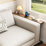 Kitstorack Narrow Console Table Behind Sofa Couch, Design with Adjustable Height (25"-33") & Power Outlets, Small Entryway Table - 5.9" D x39.4 L, Rustic Brown Kitstorack