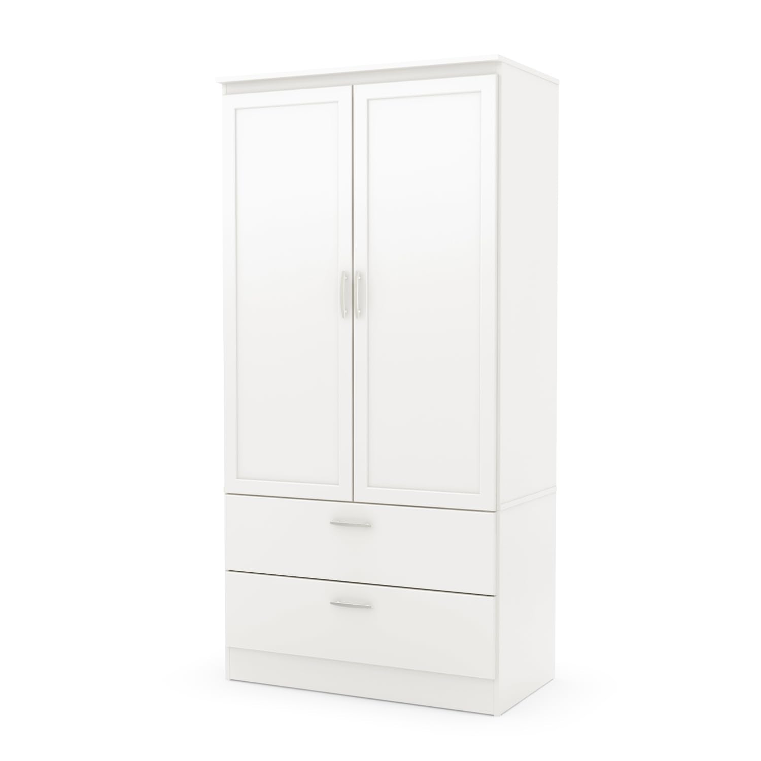 South Shore Acapella Wardrobe Armoire, Pure White - WoodArtSupply