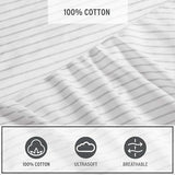 Eddie Bauer - Sheet Set, Luxurious Cotton Percale Bedding with Matching Pillowcases, Crisp & Cool, Fully Elasticized (Arden Stripe Grey, Full) Eddie Bauer