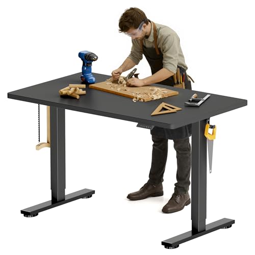 FLEXISPOT Electric Adjustable Workbench, 48x30 Inches Ergonomic Worktable for Garage, Workshop, Office and Home, Spacious Desktop for Woodworking Sewing and Crafts, Black FLEXISPOT
