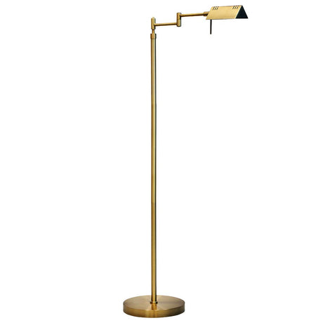 O’Bright Dimmable LED Pharmacy Floor Lamp, 12W LED, Full Range Dimming, 360 Degree Swing Arms, Adjustable Heights, Standing Lamp for Reading, Sewing, and Craft, ETL Listed, Antique Brass (Gold) O'Bright