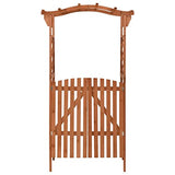 vidaXL Solid Firwood Pergola with Gate Home Lawn Backyard Outdoor Garden Patio Terrace Balcony Wooden Entryway Flower Planter Arbor Arch vidaXL
