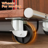 Large Record Player Stand with Sliding Door and Wheels,200 Vinyl Record Storage Cabinet, Record Player Table with Power Outlet & LED Light,Turntable Stand with Wood Legs for Living Room,Bedroom Loomie