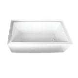 Aqua Eden VTAP663222R 66-Inch Acrylic 3-Wall Alcove Tub with Right Hand Drain, White Kingston Brass