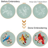 Louise Maelys 3 Sets Bird Embroidery Kits for Beginners,Adults Starter Flower Pattern Cross Stitch Kit DIY Needlepoint Kits with Embroidery Instructions