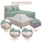 Hearth & Harbor Bed Sheets, Luxury Soft 6 Piece Bed Sheet Set Extra Deep Pocket Fitted Sheets Fits Mattress up to 21", Double Brushed Bedding Sheets & Pillowcases, King, Ice Green Hearth & Harbor