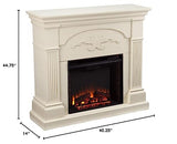 SEI Furniture Sicilian Harvest Traditional Style Electric 44" Mantel Fireplace, Radiant Heat Space Heater w/LED Flames Remote Controlled Features, Ivory SEI Furniture