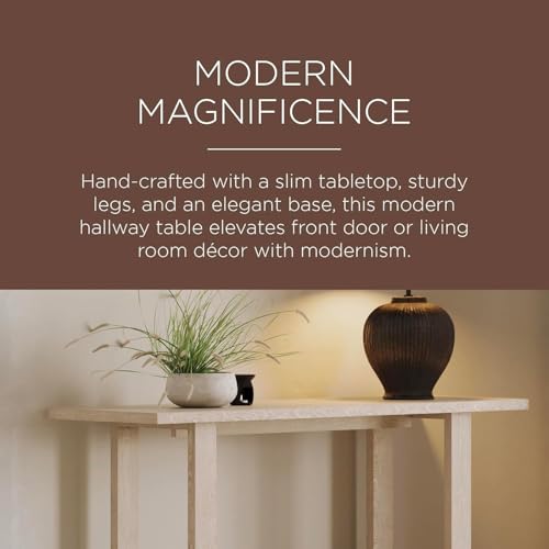 Maven Lane Hera Rustic Rectangular Accent Console Table for Small Spaces and Front Door Entrance Hallway in Weathered Grey Finish Maven Lane