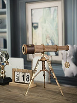 ROBOTIME 3D Puzzles Wooden Craft Kits for Adults DIY Model Monocular Telescope Kit to Build Decent Gift for Adults and Teens ROBOTIME
