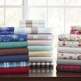 Pointehaven Flannel Deep Pocket Set with Oversized Flat Sheet, Full, Sylvan Pointehaven