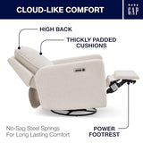 babyGap Harlowe Power Recliner with USB-A and Type-C Ports by Delta Children - Greenguard Gold Certified – Stain-Resistant Performance Fabric is Oeko-TEX Standard 100 Certified, Sand