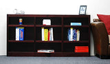 Traditional Triple Wide Wood Bookcase with Adjustable Shelves in Cherry Finish by Concepts In Wood Concepts In Wood
